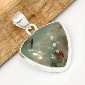 Pendentif Aquaprase triangulaire argent 925 - Pendentifs pierres naturelles