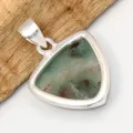 Pendentif Aquaprase triangulaire argent 925 - Pendentifs pierres naturelles