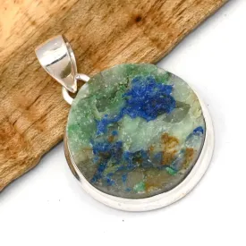 Pendentif Azurite Boulder forme ronde - Pendentifs pierres naturelles