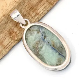 Pendentif Azurite sur roche-mère forme ovale 4,9 cm - Pendentifs pierres naturelles
