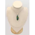 Pendentif marquise Azurite sur roche-mère 5,3 cm - Pendentifs pierres naturelles