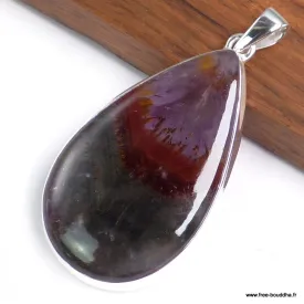 Gros Pendentif Cacochynite super seven forme goutte - Pendentifs pierres naturelles