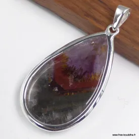 Gros Pendentif Cacochynite super seven forme goutte - Pendentifs pierres naturelles