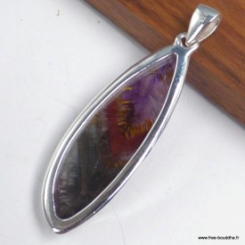 Grand Pendentif Cacochynite super seven forme libre - Pendentifs pierres naturelles