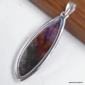 Grand Pendentif Cacochynite super seven forme libre - Pendentifs pierres naturelles