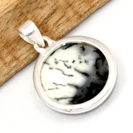 Pendentif rond en Merlinite Opale Dendritique - Bijoux en Opale Dendritique (Merlinite)