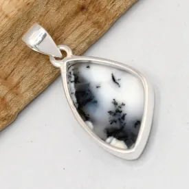 Pendentif Merlinite forme libre argent 925 - Bijoux en Opale Dendritique (Merlinite)