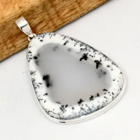 Grand Pendentif Merlinite forme libre 6,7 cm - Bijoux en Opale Dendritique (Merlinite)