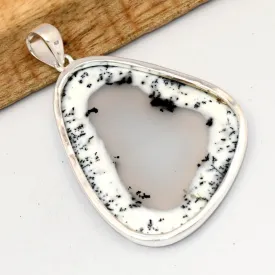 Grand Pendentif Merlinite forme libre 6,7 cm - Bijoux en Opale Dendritique (Merlinite)