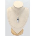 Pendentif  Merlinite Opale dendritique taille marquise - Bijoux en Opale Dendritique (Merlinite)