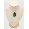 Pendentif Chrysoprase Boulder ovale argent 925 – pierre naturelle