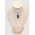 Pendentif Chrysoprase Boulder & Grenat – argent 925