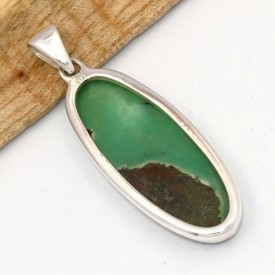 Pendentif Chrysoprase Boulder ovale – argent 925
