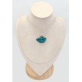 Pendentif Shattuckite Pierre de lune forme libre, argent 925 - Bijoux en Shattuckite