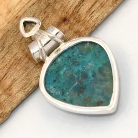 Pendentif Shattuckite Topaze bleue forme goutte - Bijoux en Shattuckite