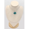 Pendentif Shattuckite & Labradorite cabochon en argent 925