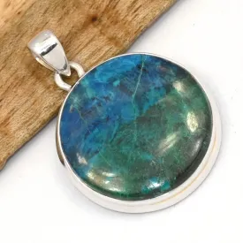 Pendentif Shattuckite authentique forme ronde - Bijoux en Shattuckite