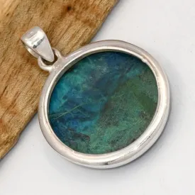 Pendentif Shattuckite authentique forme ronde - Bijoux en Shattuckite