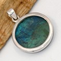 Pendentif Shattuckite authentique rond · argent 925