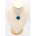 Pendentif Shattuckite authentique forme ronde - Bijoux en Shattuckite