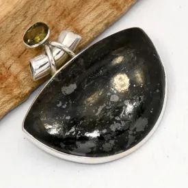 Pendentif Nuumite semi-rond quartz fumé - Pendentifs pierres naturelles