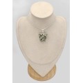 Pendentif Jaspe Dalmatien forme trapèze, argent 925 - Pendentifs pierres naturelles