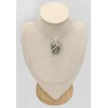 Pendentif Jaspe Dalmatien forme trapèze, argent 925 - Pendentifs pierres naturelles