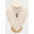 Pendentif Jaspe Dalmatien ovale arrondi, argent 925 - Pendentifs pierres naturelles