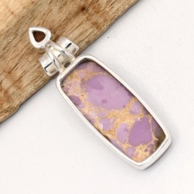 Pendentif Phosphosidérite & grenat en argent 925 – Énergie apaisante