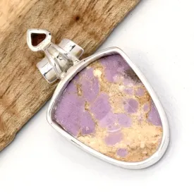 Pendentif Phosphosidérite semi-ovale et grenat - Pendentifs pierres naturelles