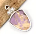 Pendentif Phosphosidérite semi-ovale et grenat - Pendentifs pierres naturelles
