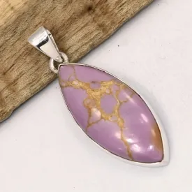 Pendentif Phosphosidérite marquise argent 925 - Pendentifs pierres naturelles