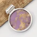 Pendentif Phosphosidérite rond grenat cabochon - Pendentifs pierres naturelles