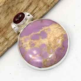 Pendentif Phosphosidérite rond grenat cabochon - Pendentifs pierres naturelles