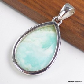 Pendentif Aragonite bleue forme goutte - Pendentifs pierres naturelles