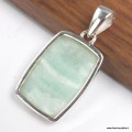 Pendentif Aragonite bleue rectangulaire – Argent 925