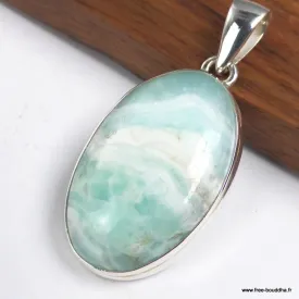 Pendentif Aragonite bleue ovale du Pakistan - Pendentifs pierres naturelles