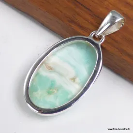 Pendentif Aragonite bleue ovale du Pakistan - Pendentifs pierres naturelles
