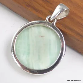 Pendentif Aragonite bleue forme ronde du Pakistan - Pendentifs pierres naturelles