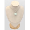 Pendentif Aragonite bleue forme ronde du Pakistan - Pendentifs pierres naturelles