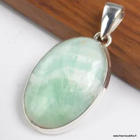 Pendentif Aragonite bleue verte ovale, Pakistan