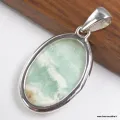 Pendentif Aragonite bleue verte ovale, Pakistan - Pendentifs pierres naturelles