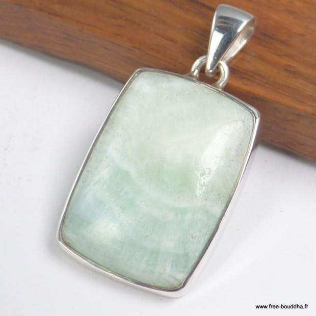 Pendentif pierre Aragonite bleue verte ovale, Pakistan - Pendentifs pierres naturelles