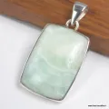 Pendentif pierre Aragonite bleue verte ovale, Pakistan - Pendentifs pierres naturelles