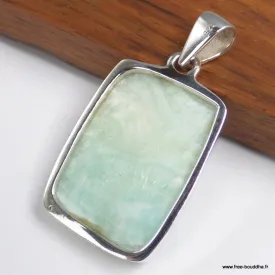 Pendentif pierre Aragonite bleue verte ovale, Pakistan - Pendentifs pierres naturelles