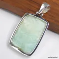 Pendentif pierre Aragonite bleue verte ovale, Pakistan - Pendentifs pierres naturelles