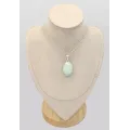 Pendentif ovale en Aragonite bleue verte - Pendentifs pierres naturelles