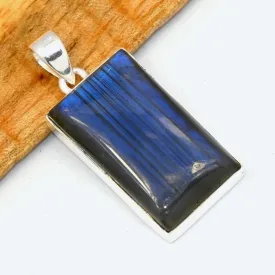 Pendentif Authentique Labradorite bleue striée grade AAA - Pendentifs pierres naturelles