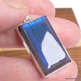 Pendentif Labradorite bleue striée grade AAA – Argent 925