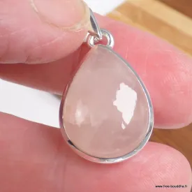 Pendentif Quartz rose naturel forme goutte - Pendentifs pierres naturelles